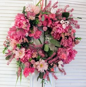 Pink Peony Spring Wreath